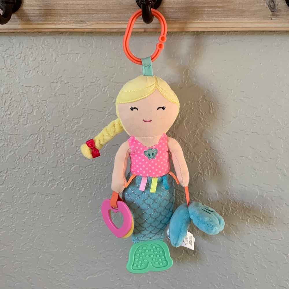 NEW Carter's Plush Mermaid Baby Activity Toy Rattle Squeeks Doll